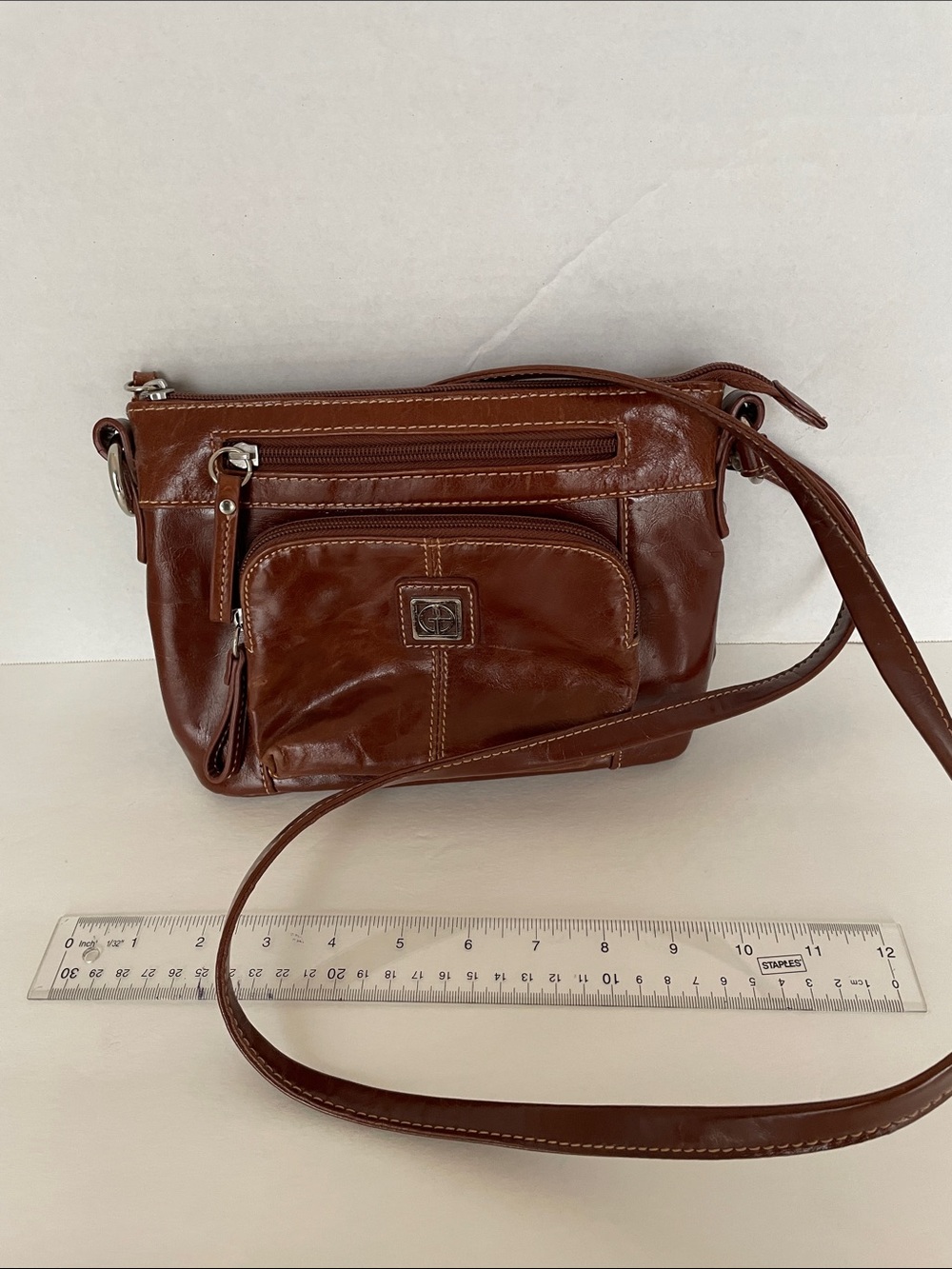 Gianni Bernini Compact Brown Leather Mini Crossbody Bag - Stylish Everyday Carry